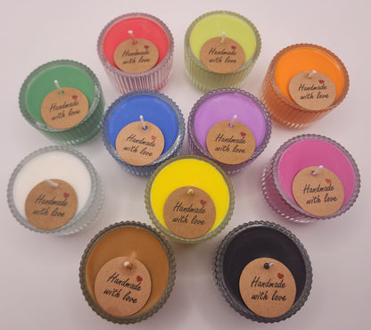 Sojavahast (lõhna)teeküünlad klaasist vormis