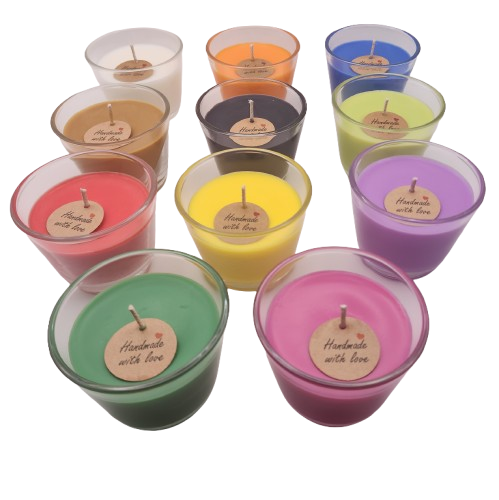 Sojavahast lõhnaküünlad klaasis